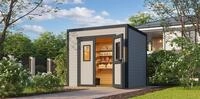 Nordic Holz Gartenhaus "Felix 2" kleiner stilvoller Schuppen mit Flachdach