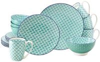Kombiservice CREATABLE "Mediterran, Service 16-tlg.", petrol, 16, Steinzeug,