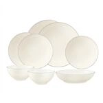 Seltmann Weiden Geschirr-Set "Einsteiger-Set Savona Grey Line 8er Set creme"