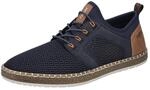 Slip-On Sneaker RIEKER, Herren, Gr. 40, blau (nachtblau, braun), Lederimitat, Textil,
