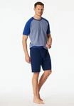 Shorty SCHIESSER "95/5 Nightwear", Herren, Gr. 48, 819, blau, Single Jersey,