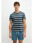Shorty MARC O'POLO "Mix N Match Cotton", Herren, Gr. S, orion blau stripe, orion