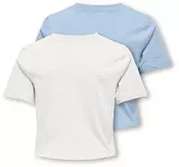 T-Shirt KIDS ONLY "KOGREX S/S KNOT TOP JRS 2-PACK", M&auml;dchen, Gr. 122/128, bunt...