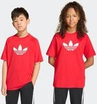 T-Shirt ADIDAS ORIGINALS "GFX TR LO TEE", M&auml;dchen, Gr. 140, better scarlet,...