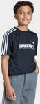 T-Shirt ADIDAS ORIGINALS "LOOSE JAQUARD TRIKOT", M&auml;dchen, Gr. 140, schwarz,...