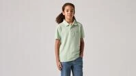 Poloshirt LEVI'S KIDS "LVB BACK NECK TAPE POLO", M&auml;dchen, Gr. 12 (152), cameo gr&uuml;n,