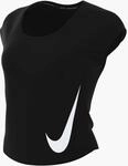 Lauftop NIKE "W NK TEMPO SWOOSH RUN DF SS", Damen, Gr. L, schwarz-wei&szlig; (schwarz,