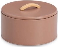 Zeller Present Aufbewahrungsbox "2400 ml, Metall/Gummibaum, mocca" Trendfarbe,