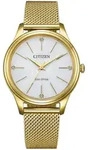 Solaruhr CITIZEN "Elegance / Mesh", gold (goldfarben), Armbanduhren, Damen,