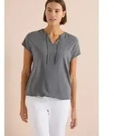 Kurzarmbluse CECIL, Damen, Gr. M (40), graphite light grau, Stoff, Vorderseite:...