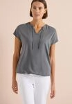 Kurzarmbluse CECIL, Damen, Gr. M (40), graphite light grau, Stoff, Vorderseite:...