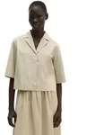 Kurzarmbluse MARC O'POLO "aus Popeline-Stretch", Damen, Gr. 46, linen beige,