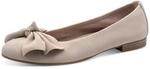 Ballerina TAMARIS, Damen, Gr. 37, taupe, Ziegenveloursleder, unifarben, Schuhe