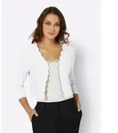 Bolero LADY, Damen, Gr. 44, beige (ecru), 55% Baumwolle, 45% Viskose, unifarben,