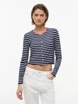 Shirtjacke TOMMY JEANS "TJW SLIM JERSEY LS CARDIGAN", Damen, Gr. XS (34), navy,