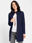 Longstrickjacke INSPIRATIONEN, Damen, Gr. 48, blau (marine), 50% Baumwolle, 50%