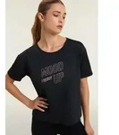 Rundhalsshirt FREDDY "Sportshirt", Damen, Gr. S (36), schwarz, Jersey,...