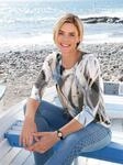3/4-Arm-Shirt CASUAL LOOKS "Rundhals-Shirt", Damen, Gr. 36, mittelblau, camel,