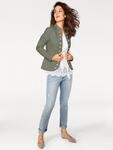Jerseyblazer HEINE "Jersey-Blazer", Damen, Gr. 34, gr&uuml;n (oliv), 95% Baumwolle,...