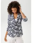 Sweatblazer ANISTON CASUAL, Damen, Gr. 36, blau (marine, wei&szlig;), Sweatware,