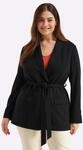 Jackenblazer SHEEGO "Shirtblazer", Damen, Gr. 40, schwarz, 70% Viskose, 25%...