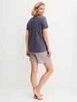 CALIDA Shorty "Blooming Nights" 2 tlg. Hose gebl&uuml;mt, Oberteil uni,...