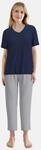 TOM TAILOR Pyjama Kurzarm, mit Muster, V-Ausschnitt, Baumwollmix