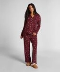 Pyjama HUNKEM&Ouml;LLER "Essential Jersey Pants", Damen, Gr. XS, rot, 92% Viskose,...