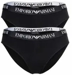 Slip EMPORIO ARMANI "Slip ESSENTIAL COTTON 2er Pack", Damen, Gr. S, schwarz,