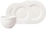 Geschirr-Set VILLEROY & BOCH "Basic-Set Manufacture Rock Blanc 6er Set wei&szlig;", wei&szlig;,