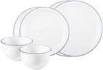 Seltmann Weiden Geschirr-Set "Basic-Set Compact Blaurand 6er Set wei&szlig;-blau"
