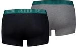 Trunk PUMA "PUMA MEN EVERYDAY TRUNKS 2P", Herren, Gr. L, emerald ice, schwarz,