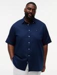 Kurzarmhemd "BT- LINEN BLND SOLID", Herren, Gr. XXL, N-Gr, carbon navy, Web,