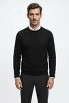 Strickpullover BOSS GREEN, Herren, Gr. L, schwarz (schwarz001), Strick, Obermaterial: