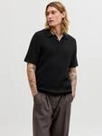 Polokragenpullover JACK & JONES "JJEEMIL KNIT CABLE POLO SS LN", Herren, Gr. L,