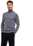 Strickpullover FALKE "Pure Cashmere", Herren, Gr. S, grau (dunkelgrau, heather