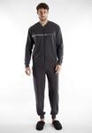 Loungeanzug BUGATTI "Bologna", Herren, Gr. 50, grau (grau, dunkel, melange),
