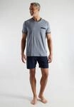 Shorty BUGATTI, Herren, Gr. 48, blau, dunkel, ringel, Single Jersey, Obermaterial: