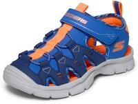 Sandale SKECHERS "Fisherman Sandal", M&auml;dchen, Gr. 30, blau, orange, Lederimitat,