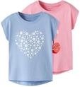 T-Shirt NAME IT "NMFVIGEA 2P CAPSL TOP", M&auml;dchen, Gr. 92, pink drink pack:serenity,