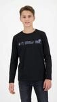 Langarmshirt NAME IT "NKMRAMSEY LS NREG TOP BOX", Jungen, Gr. 122/128, schwarz,