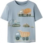 T-Shirt NAME IT "NMMJAVOL SS NREG TOP", Jungen, Gr. 110, blau (blau fog),...