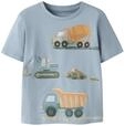 T-Shirt NAME IT "NMMJAVOL SS NREG TOP", Jungen, Gr. 110, blau (blau fog),...