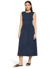 Cartoon Druckkleid "Damen mit Eingrifftaschen" Nahttasche
