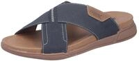 Pantolette RIEKER, Herren, Gr. 40, blau (nachtblau), Nubuklederimitat, unifarben mit