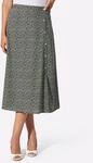 Sommerrock CLASSIC BASICS, Damen, Gr. 38, schwarz, gelb, bedruckt, 100% Polyester,