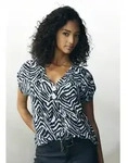 Schlupfbluse LASCANA "mit Zebraprint und tiefem V-Ausschnitt mit modischen...