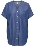 Kurzarmbluse ONLY CARMAKOMA "CARBEA S/S TUNIC DNM GUA", Damen, Gr. 46, medium...