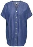 Kurzarmbluse ONLY CARMAKOMA "CARBEA S/S TUNIC DNM GUA", Damen, Gr. 46, medium...