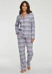 Pyjama VIVANCE DREAMS, Damen, Gr. 34, lila (lila, kariert), Flanell,...
